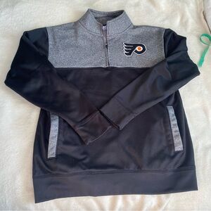NHL Men's Black & Gray Quarter-Zip Pullover with Team Patch